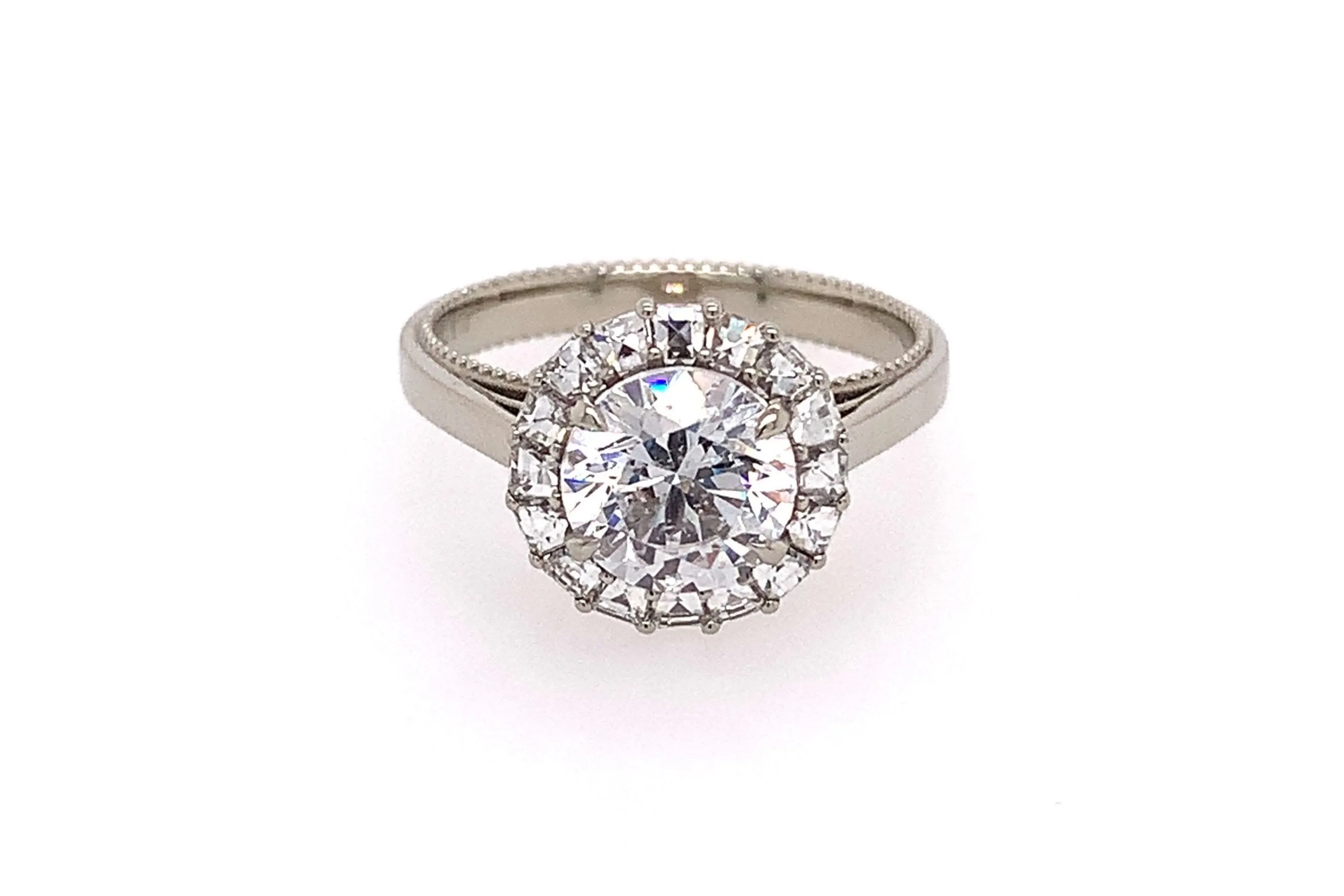 Bez Ambar Round Diamond 'Ring of Fire' Engagement Ring Semi-Mount