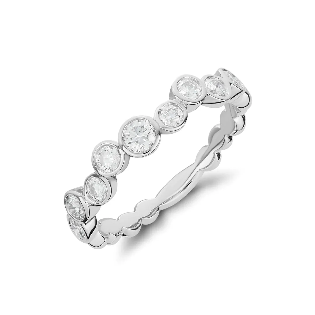 Bubble Design Diamond Half Eternity Ring