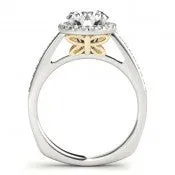 Butterfly Accented Diamond Halo Engagement Ring - Farfalla