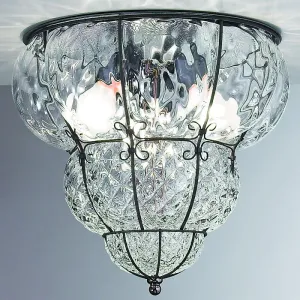 Classic Venetian Glass Ceiling Light With 4 Lovely Murano Glass Finishes