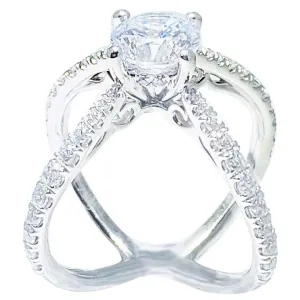 Crisscross Diamond Engagement Ring