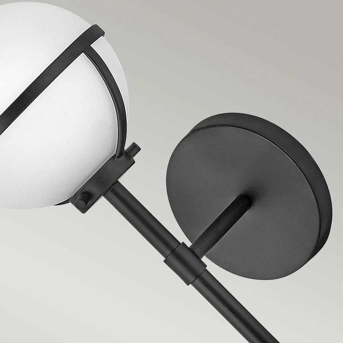 Decolight  Hollis 1 Light Wall Light in Black & Opal Glass