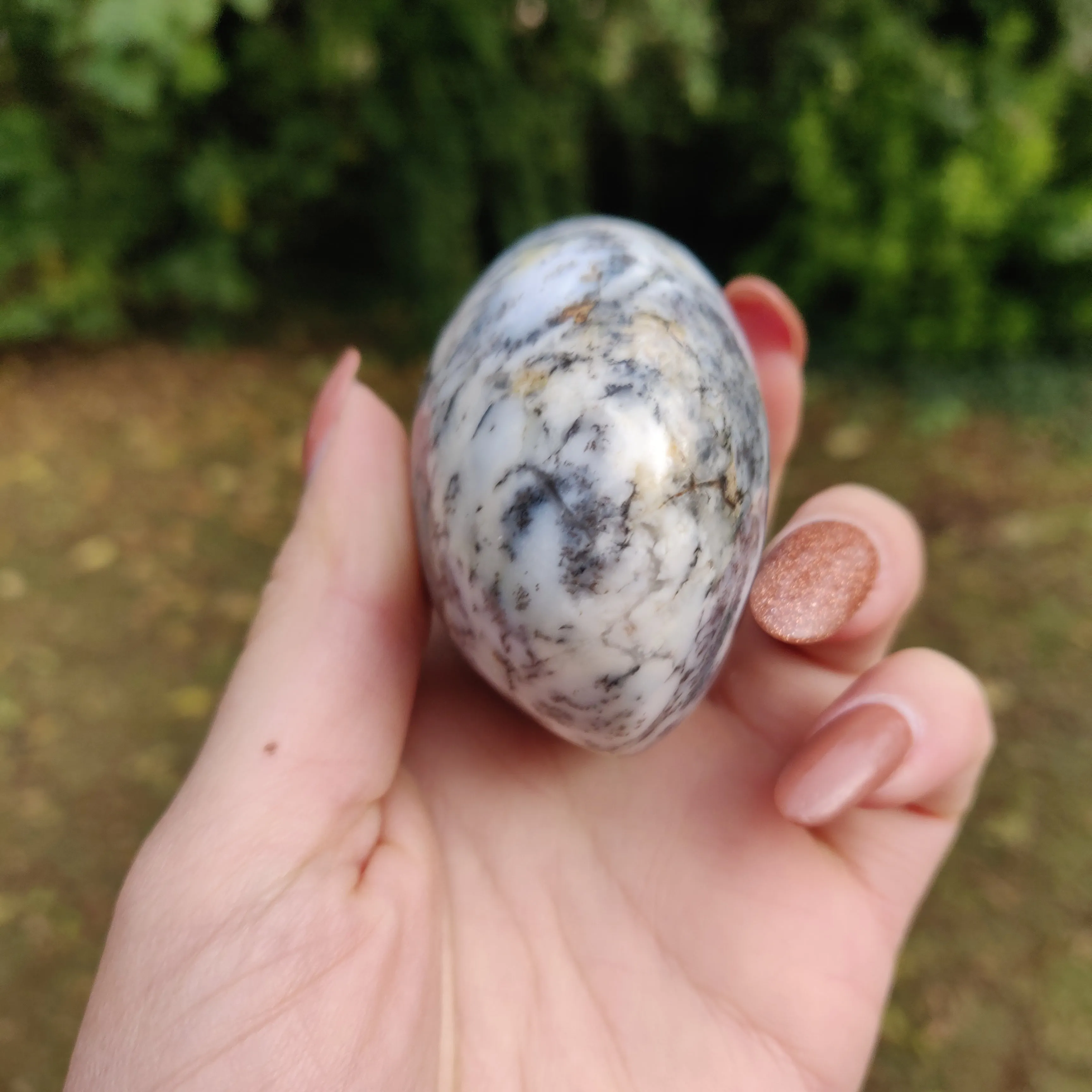 Dendritic Opal  Palm Stone (#13)