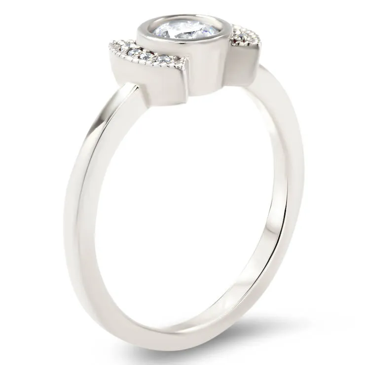 Diamond Setting Bezel Set Engagement Ring - Cora