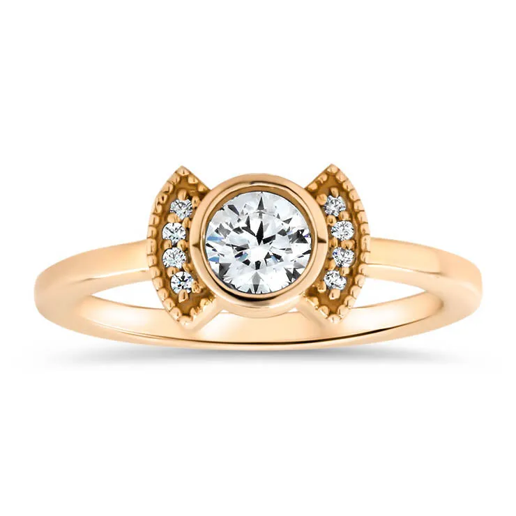 Diamond Setting Bezel Set Engagement Ring - Cora