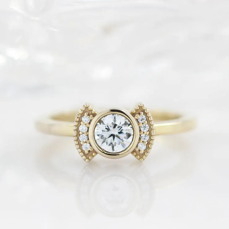 Diamond Setting Bezel Set Engagement Ring - Cora