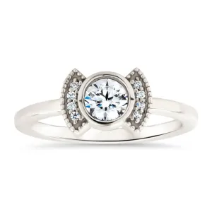 Diamond Setting Bezel Set Engagement Ring - Cora