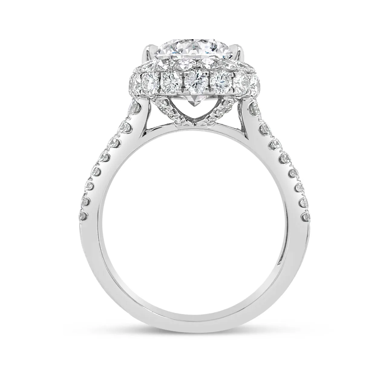 Double-Edge Halo Diamond Engagement Ring with Diamond Gallery