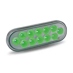 Dual Revolution Amber Turn Signal & Marker to Green Auxiliary LED Oval Light