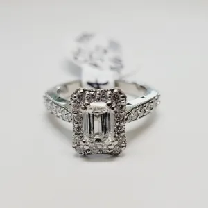 Emerald Halo Engagement Ring