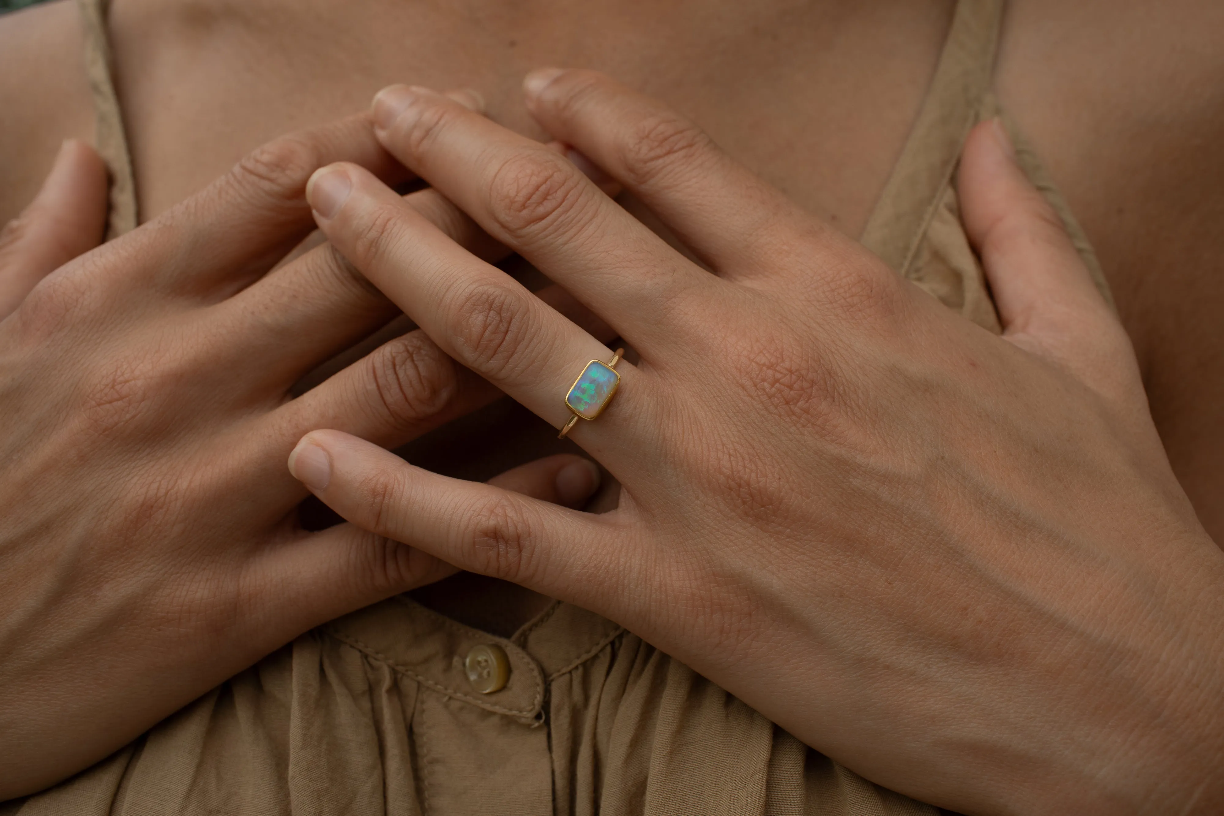 Epic Rectangular Opal Ring