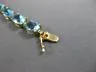 ESTATE LARGE 8.0CT AAA OVAL BLUE TOPAZ 14KT YELLOW GOLD 4 PRONG TENNIS BRACELET