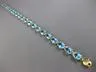 ESTATE LARGE 8.0CT AAA OVAL BLUE TOPAZ 14KT YELLOW GOLD 4 PRONG TENNIS BRACELET