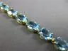 ESTATE LARGE 8.0CT AAA OVAL BLUE TOPAZ 14KT YELLOW GOLD 4 PRONG TENNIS BRACELET