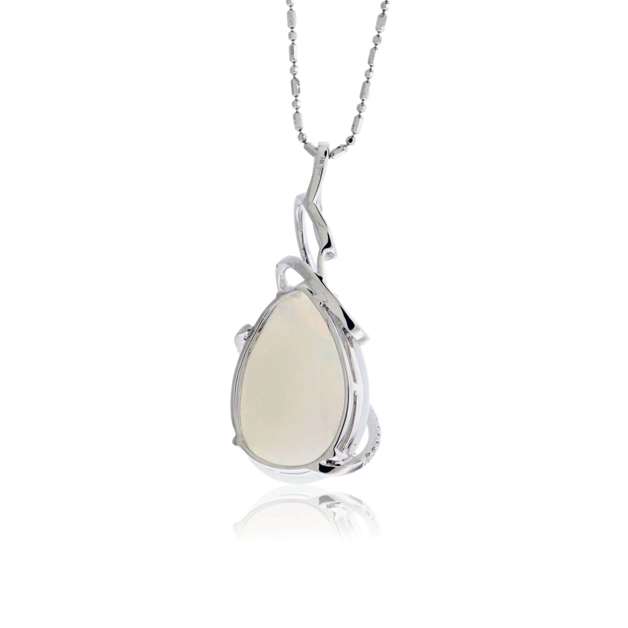 Ethiopian Opal Draped with Diamonds Pendant