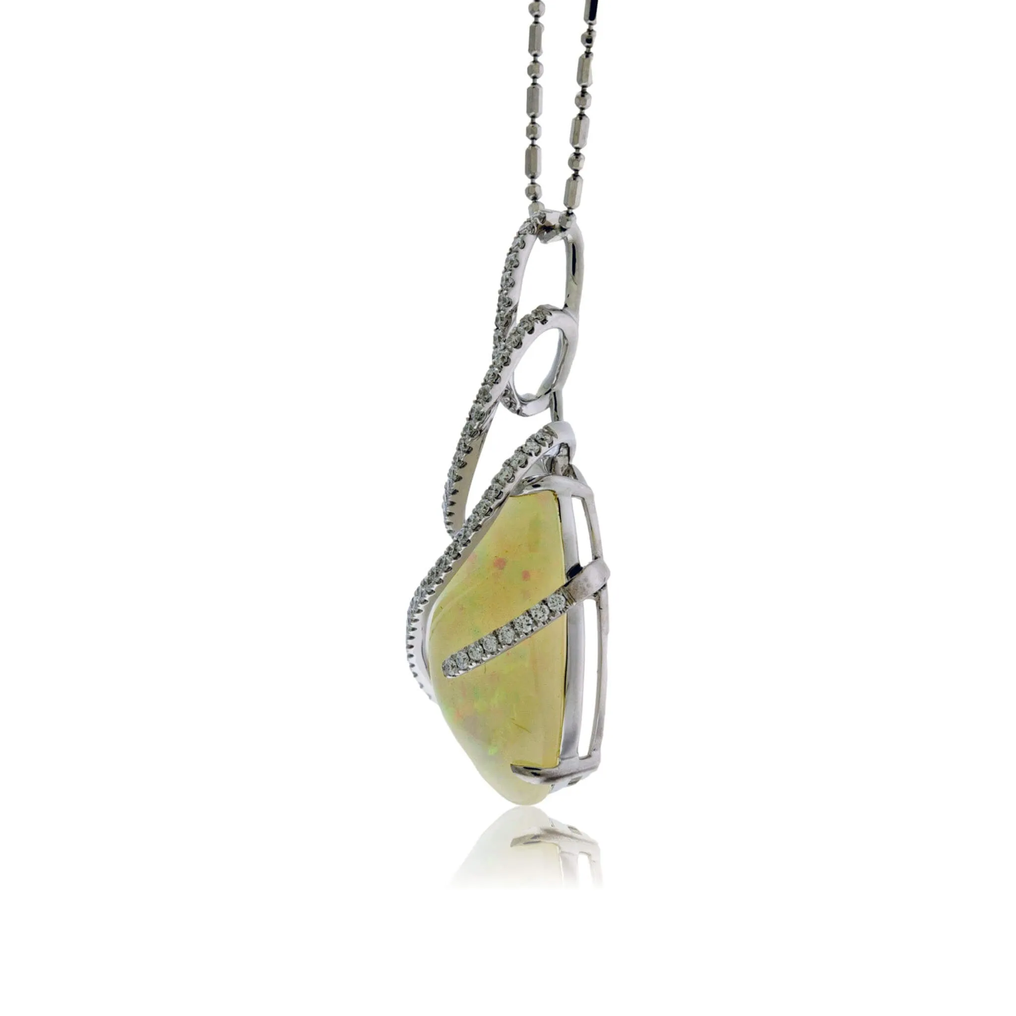 Ethiopian Opal Draped with Diamonds Pendant