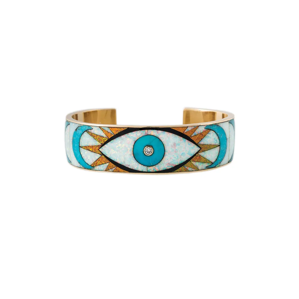 EYE BURST   CRESCENT OPAL INLAY CUFF