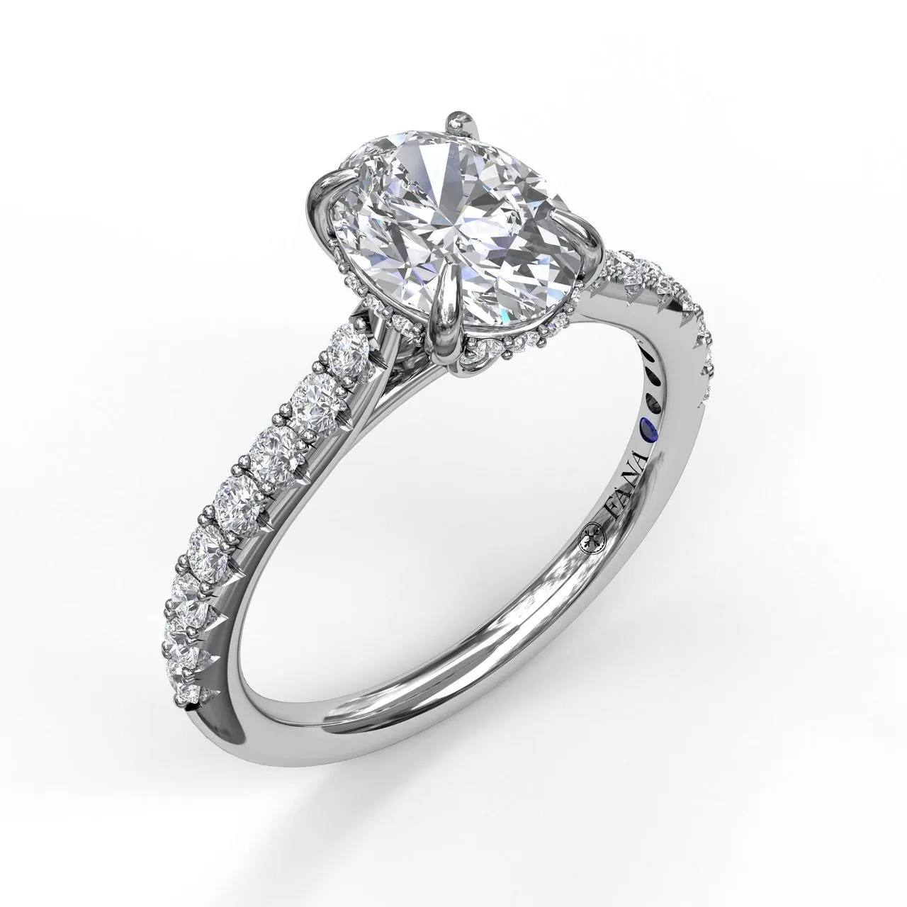 Fana Classic Oval Cut Solitaire With Hidden Halo 3025