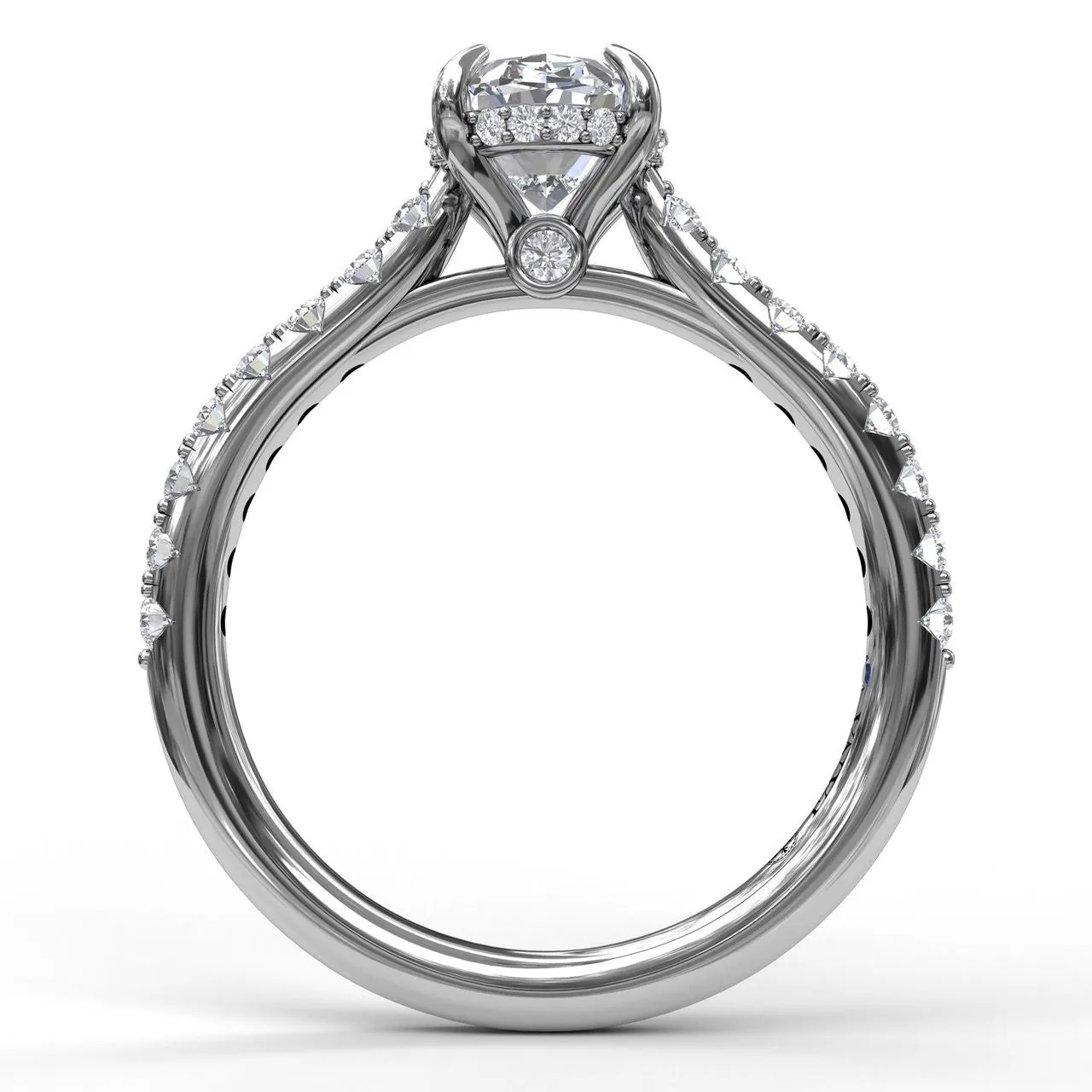 Fana Classic Oval Cut Solitaire With Hidden Halo 3025