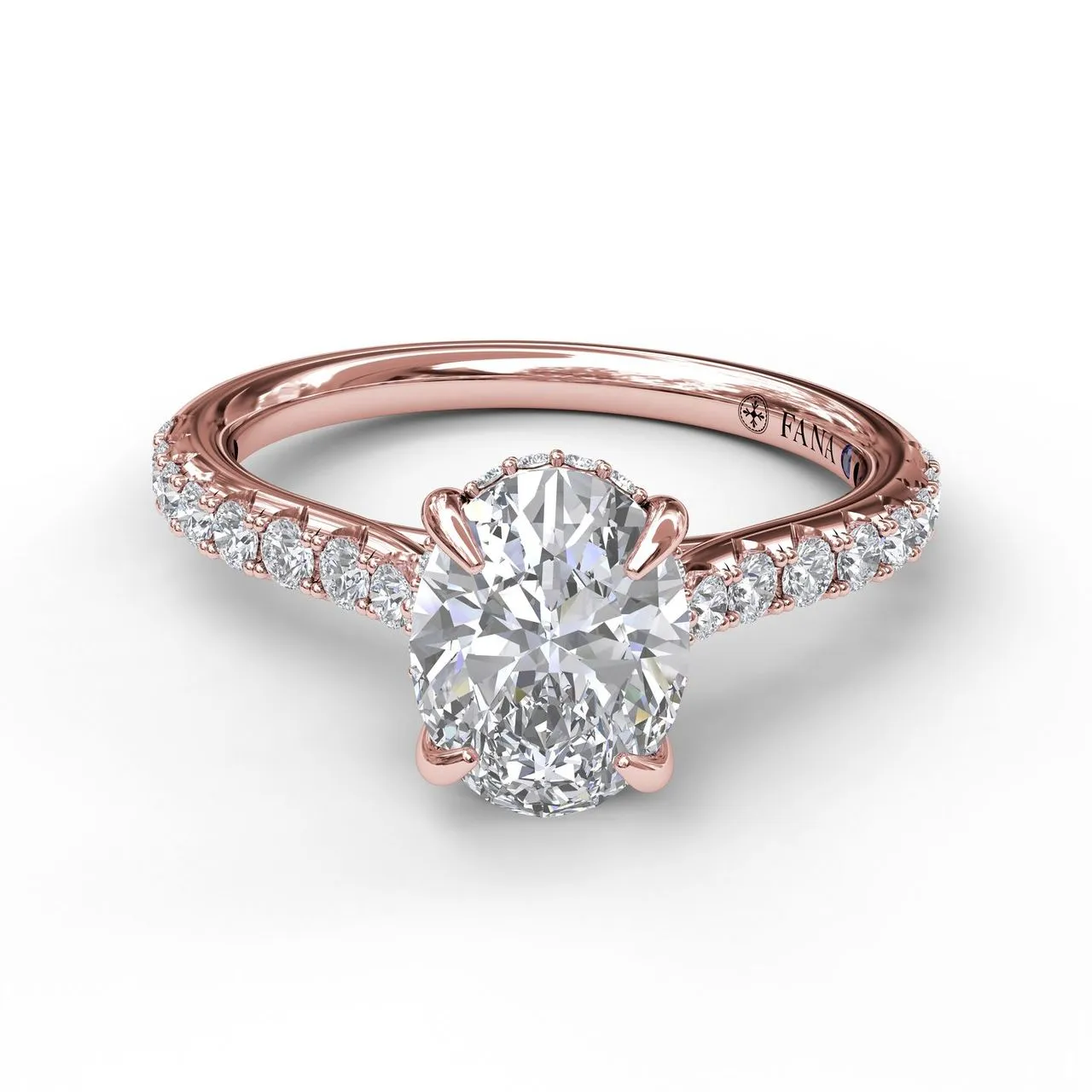 Fana Classic Oval Cut Solitaire With Hidden Halo 3025