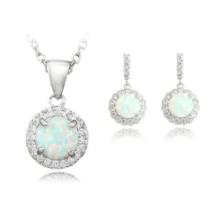 Fire Opal Necklace & Earring Set