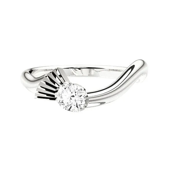 Flowing Scottish Thistle Diamond Engagement Ring