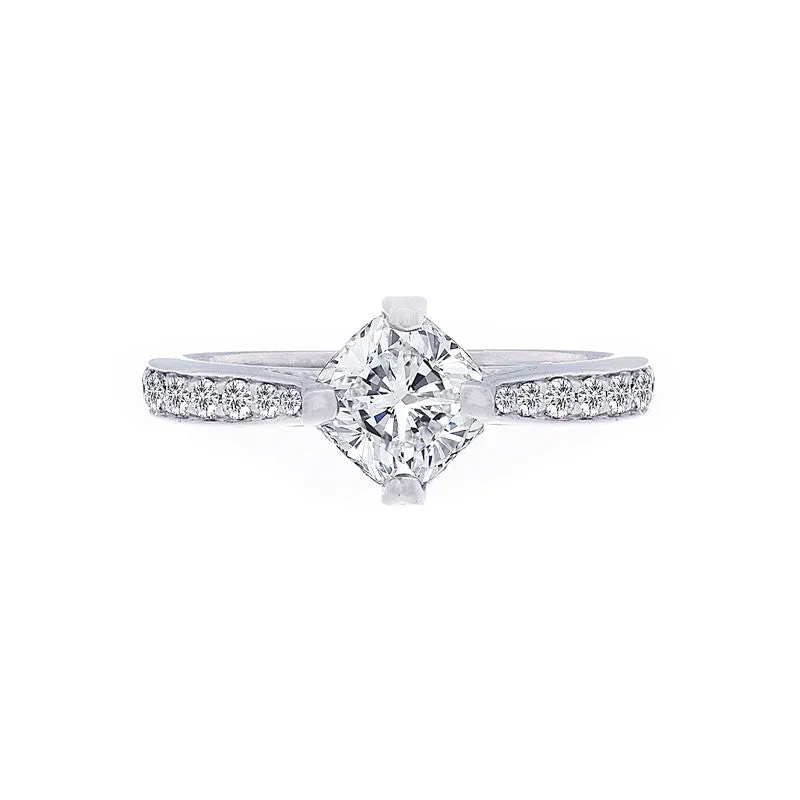 Forevermark Cushion Diamond Compass Setting Engagement Ring