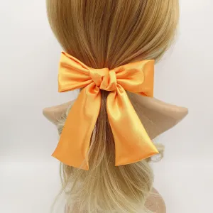 glossy satin tail hair bow in regular size hair accessory for women