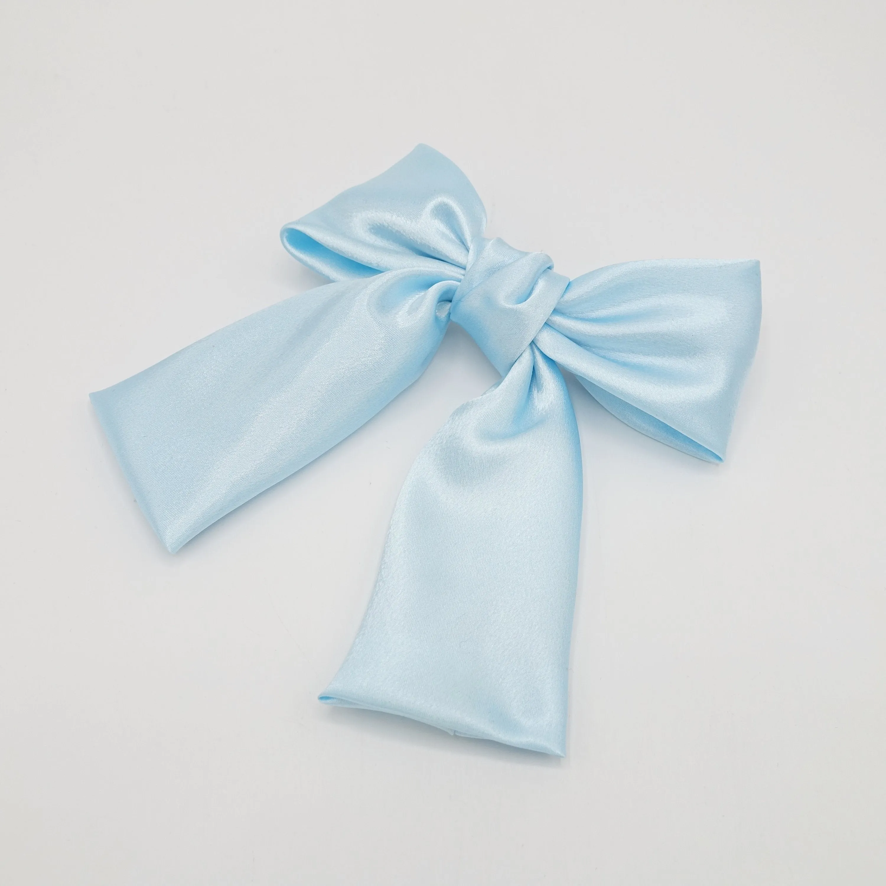 glossy satin tail hair bow in regular size hair accessory for women