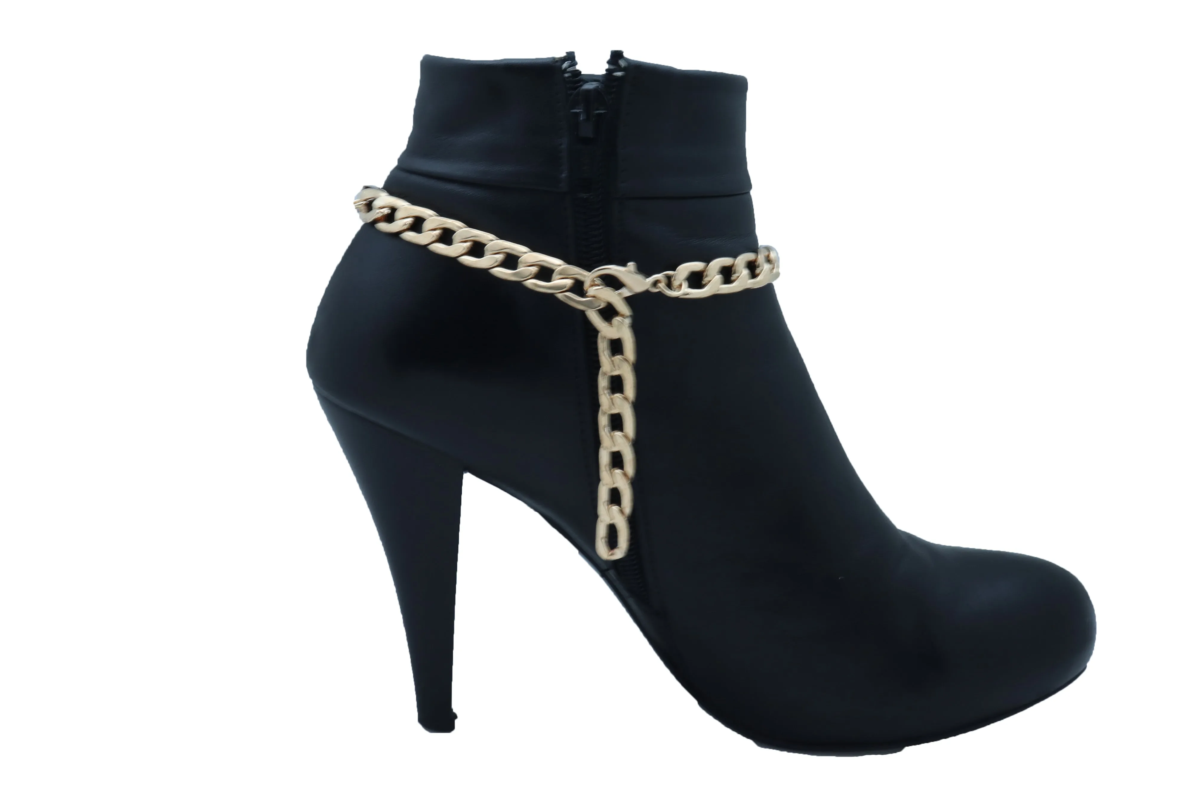 Gold Retro 80s Arrow Head Charm Boot Chain