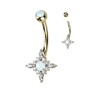 Joya Opal Belly Button Ring in 14K Gold