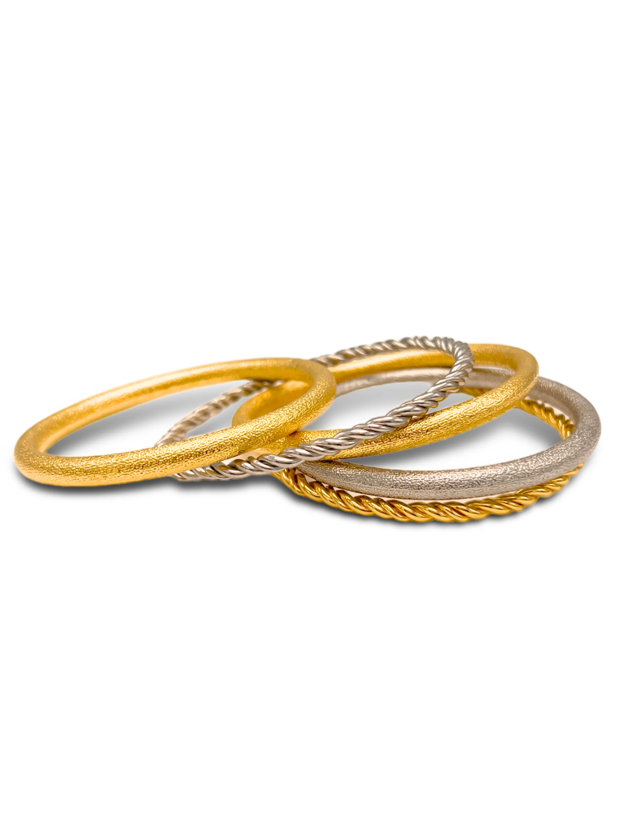 Jubilee Silver and Gold Bangle Stack