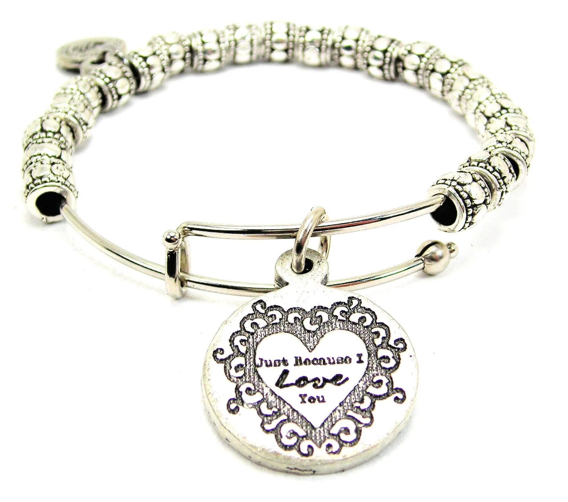 Just Because I Love You Metal Beaded Bracelet