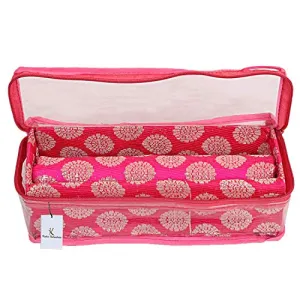 Kuber Industries Brocade Bangle Box, Pink, Standard (CTKTC0621)