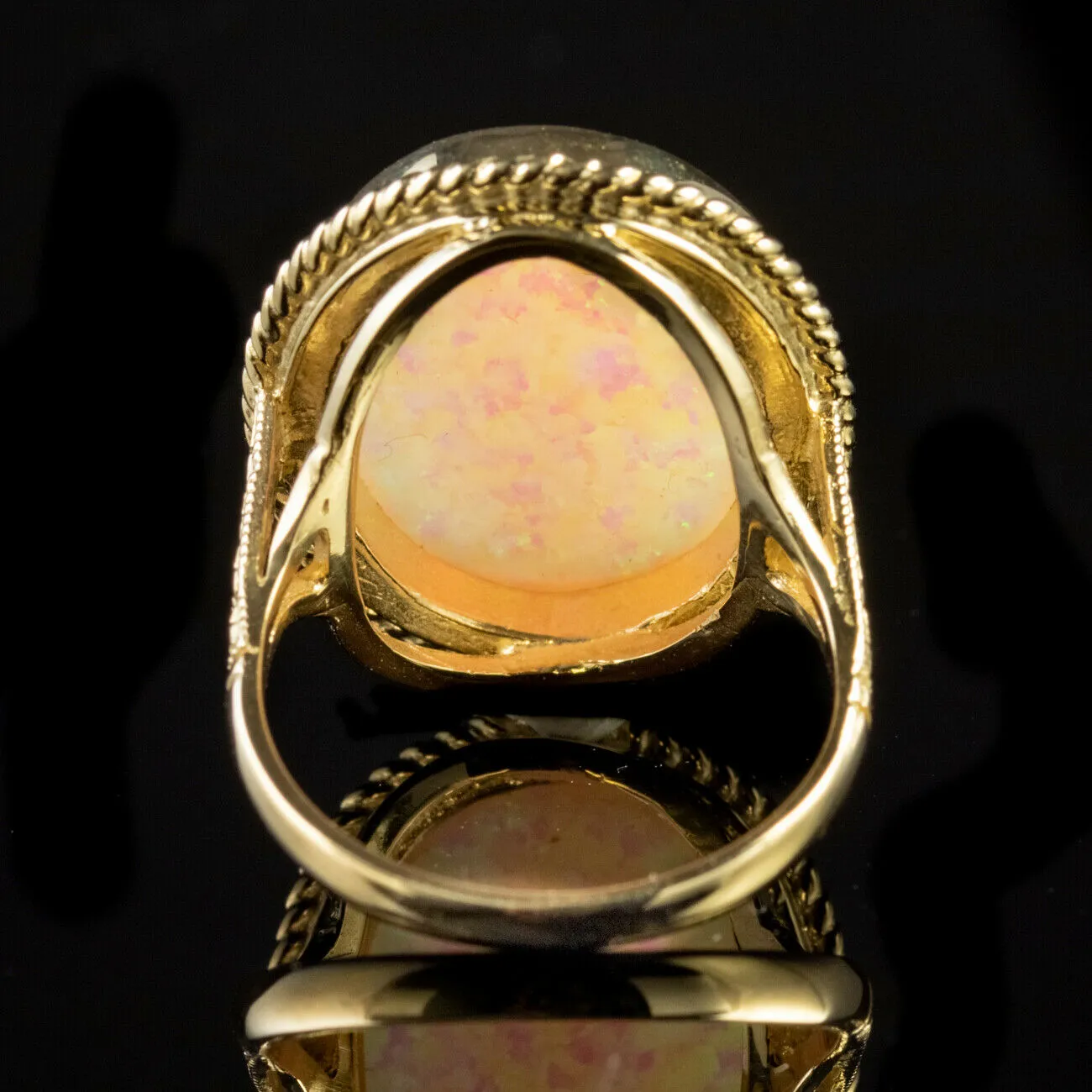 Large Opal Ring 9Ct Yellow Gold