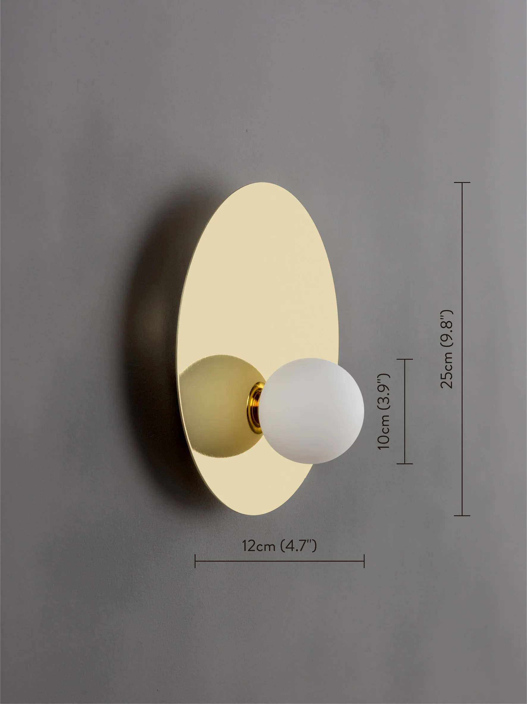 Luna - 1 light brass and opal wall light