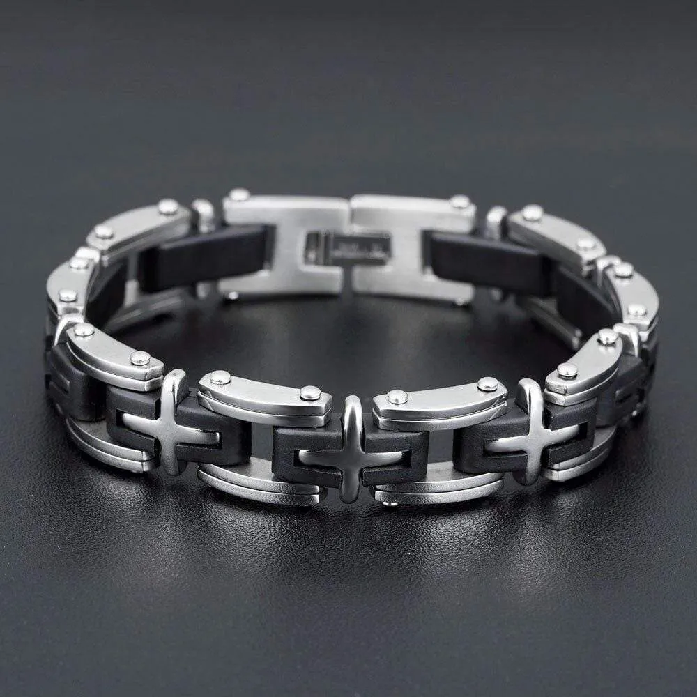 Men's Cross Bracelet <br> Cross Link