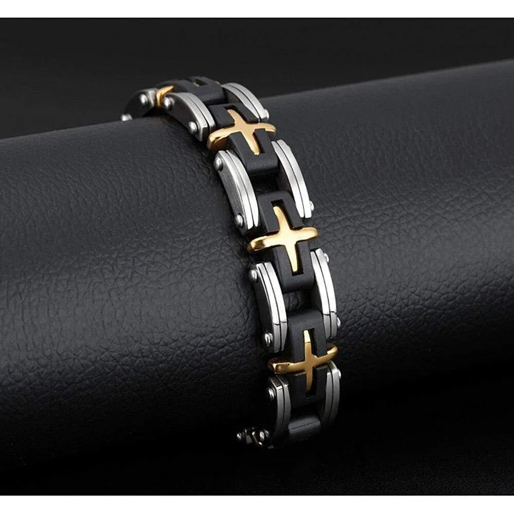 Men's Cross Bracelet <br> Cross Link