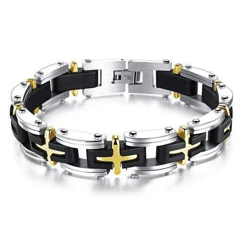 Men's Cross Bracelet <br> Cross Link