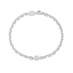 Men's White Topaz Chain Bracelet