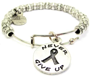 Never Give Up Metal Beaded Bracelet