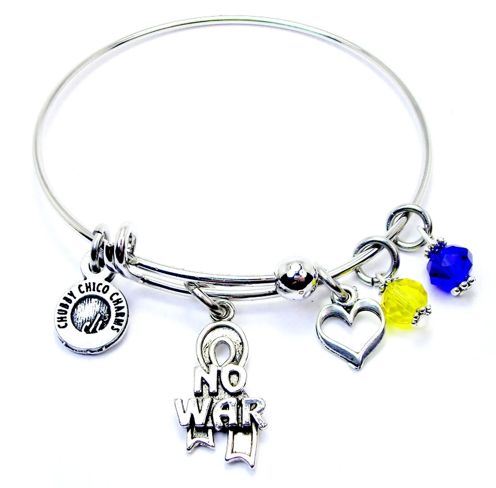 No War For Ukraine Expandable Bangle Bracelet