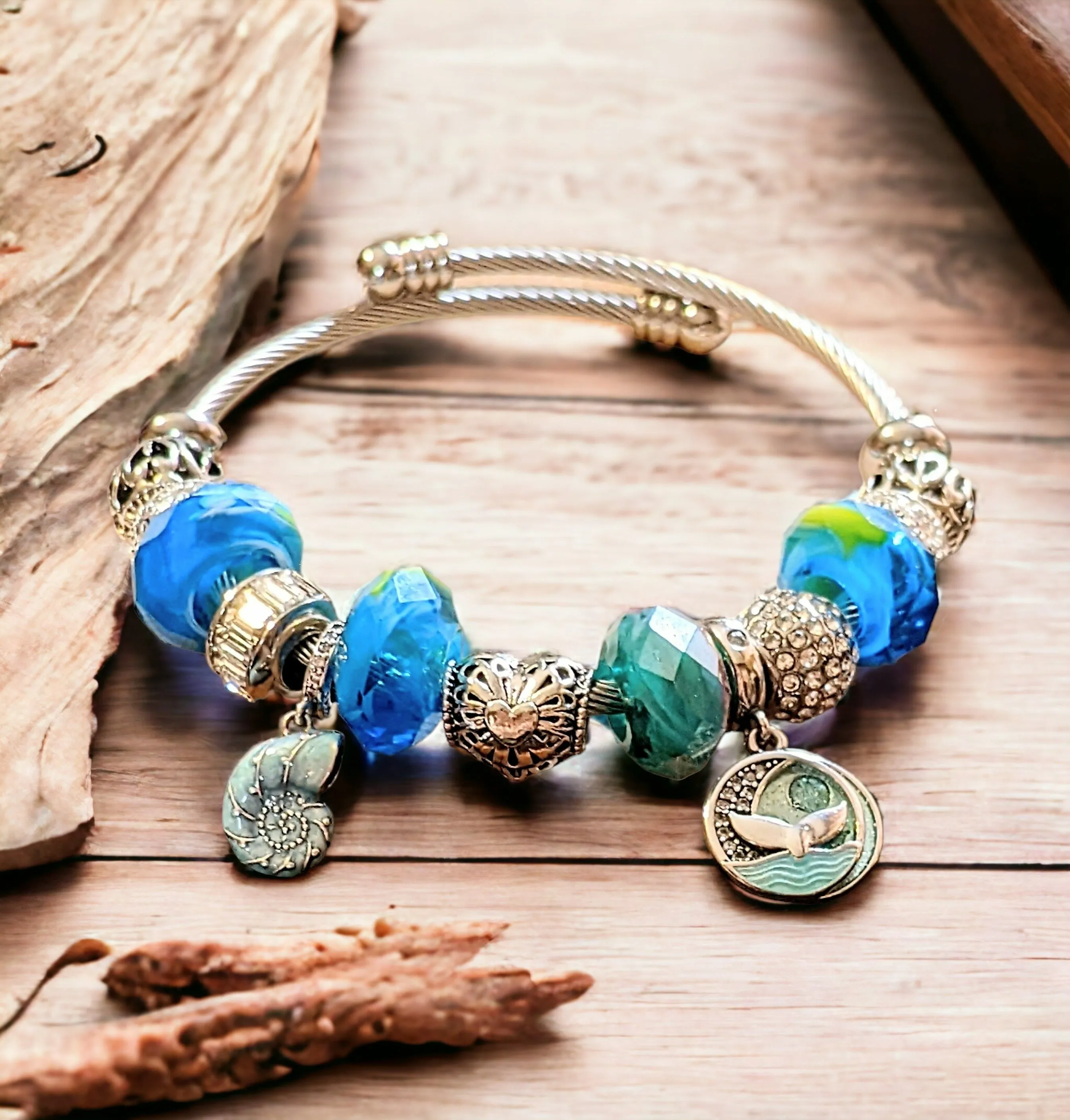 Ocean Lover Euro Cuff Wrap Bracelet