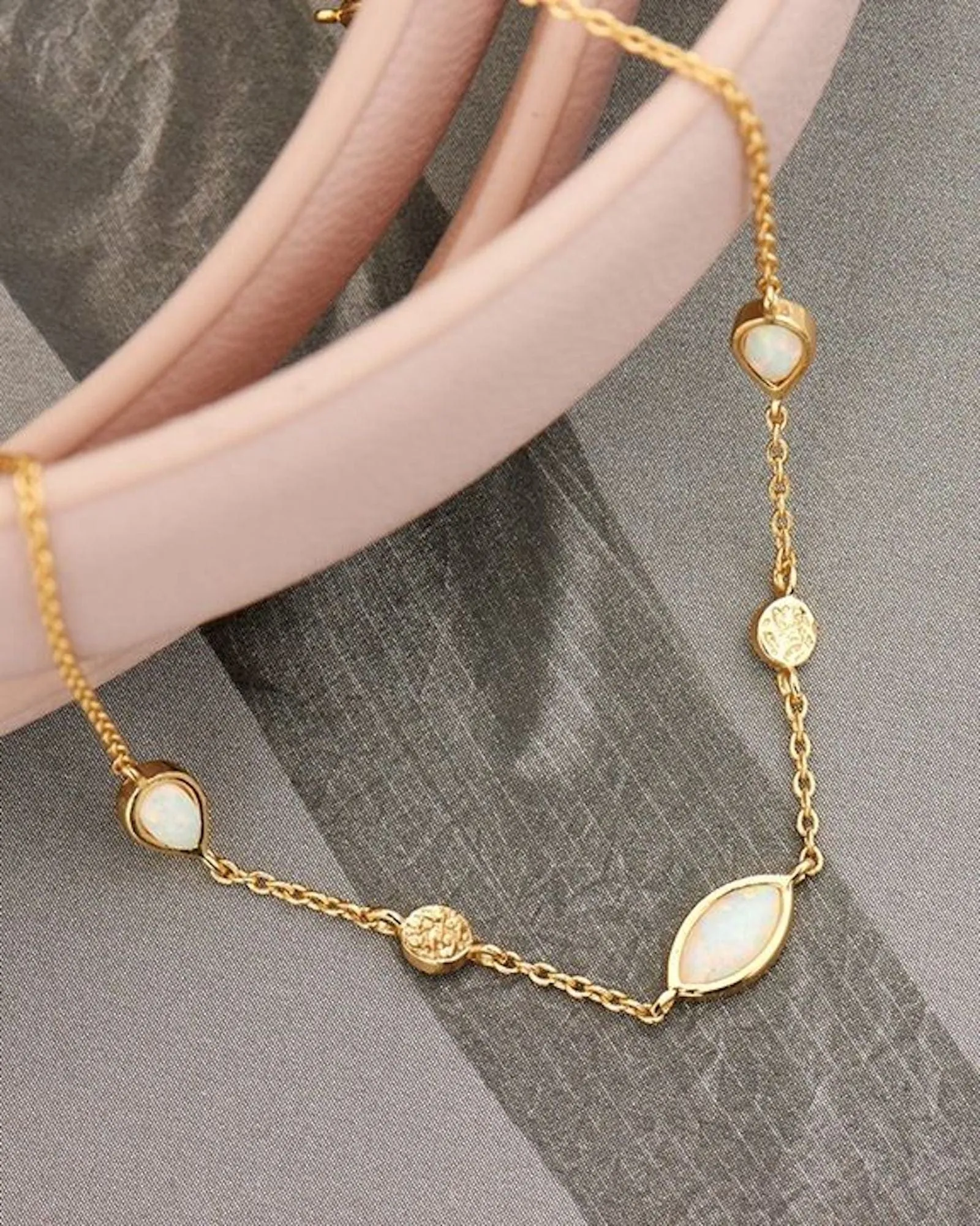 Opal Color Gold Necklace