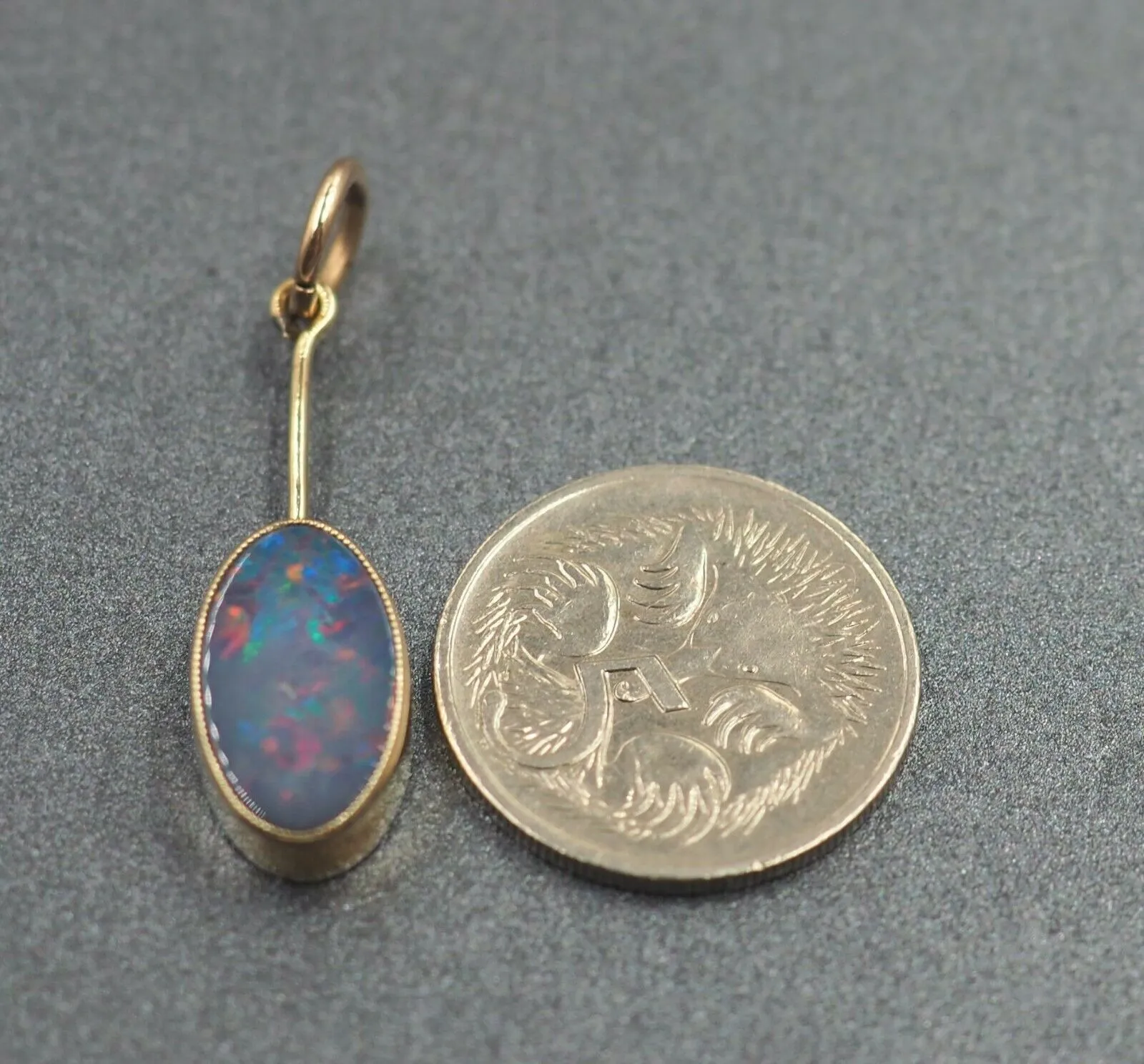 Opal Doublet 9ct Yellow Gold Pendant