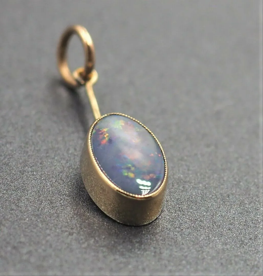 Opal Doublet 9ct Yellow Gold Pendant