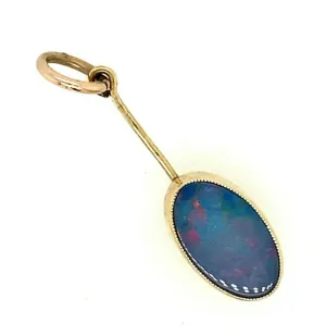 Opal Doublet 9ct Yellow Gold Pendant