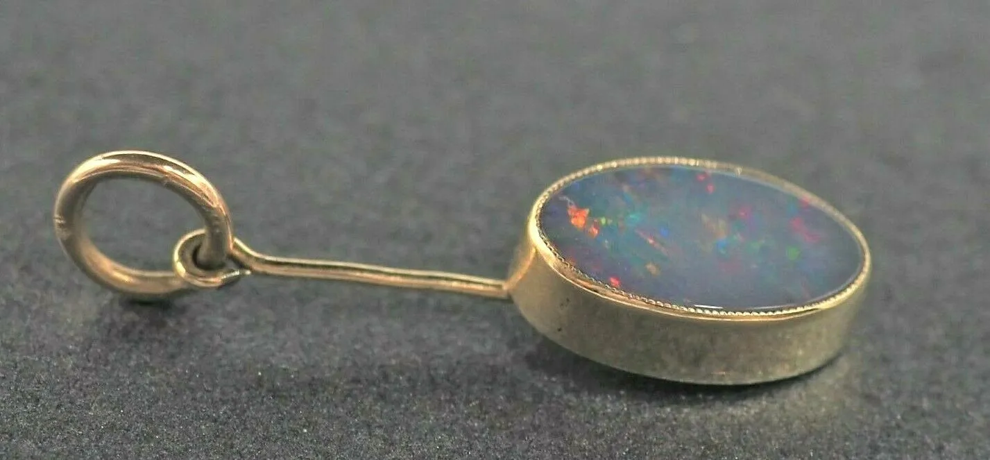 Opal Doublet 9ct Yellow Gold Pendant