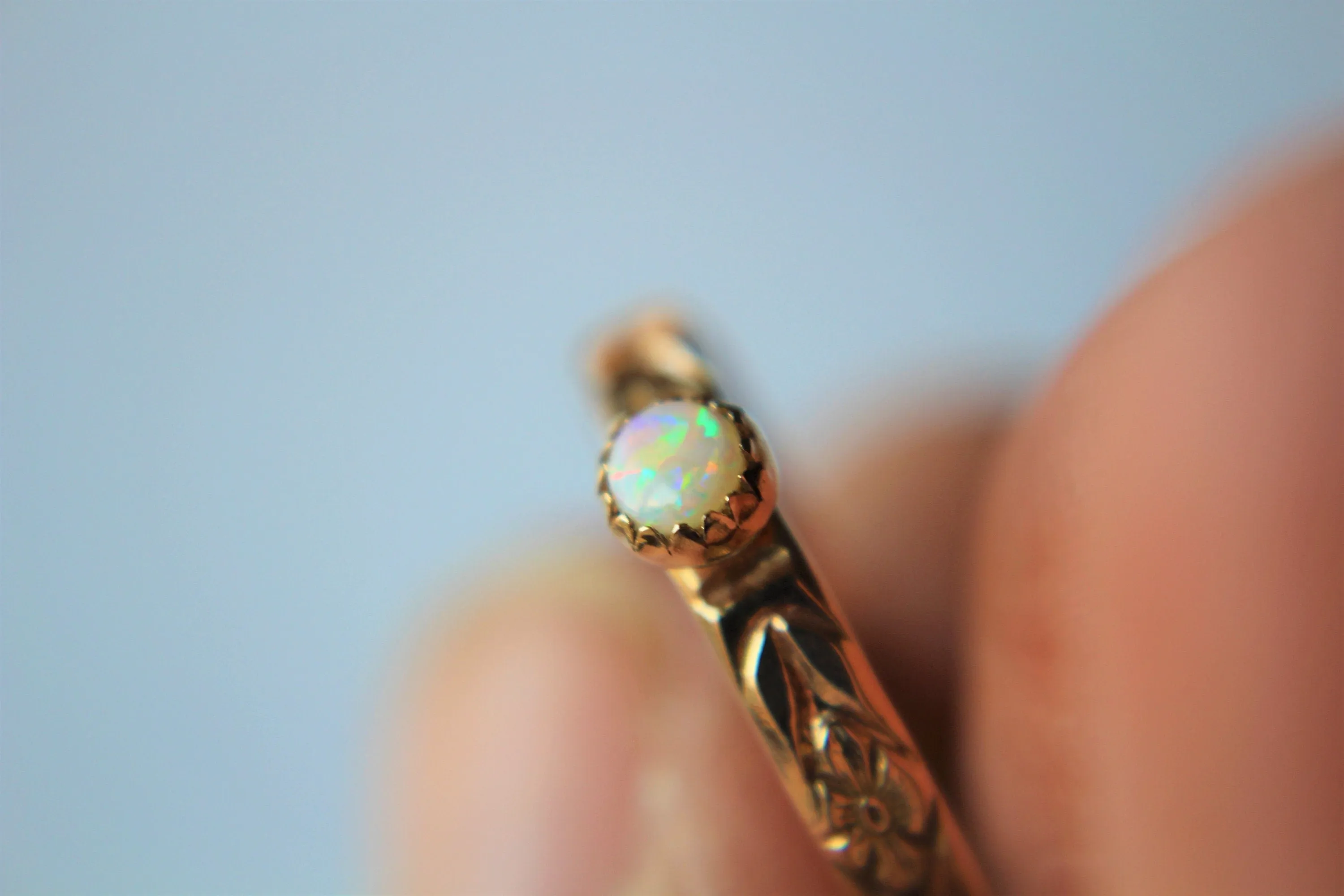 Opal Ring, Gold Opal Ring, Engagement Ring, Opal Engagement Ring, June Birthstone, Gemstone Stacking Ring, White Opal Ring, Gift, Natural