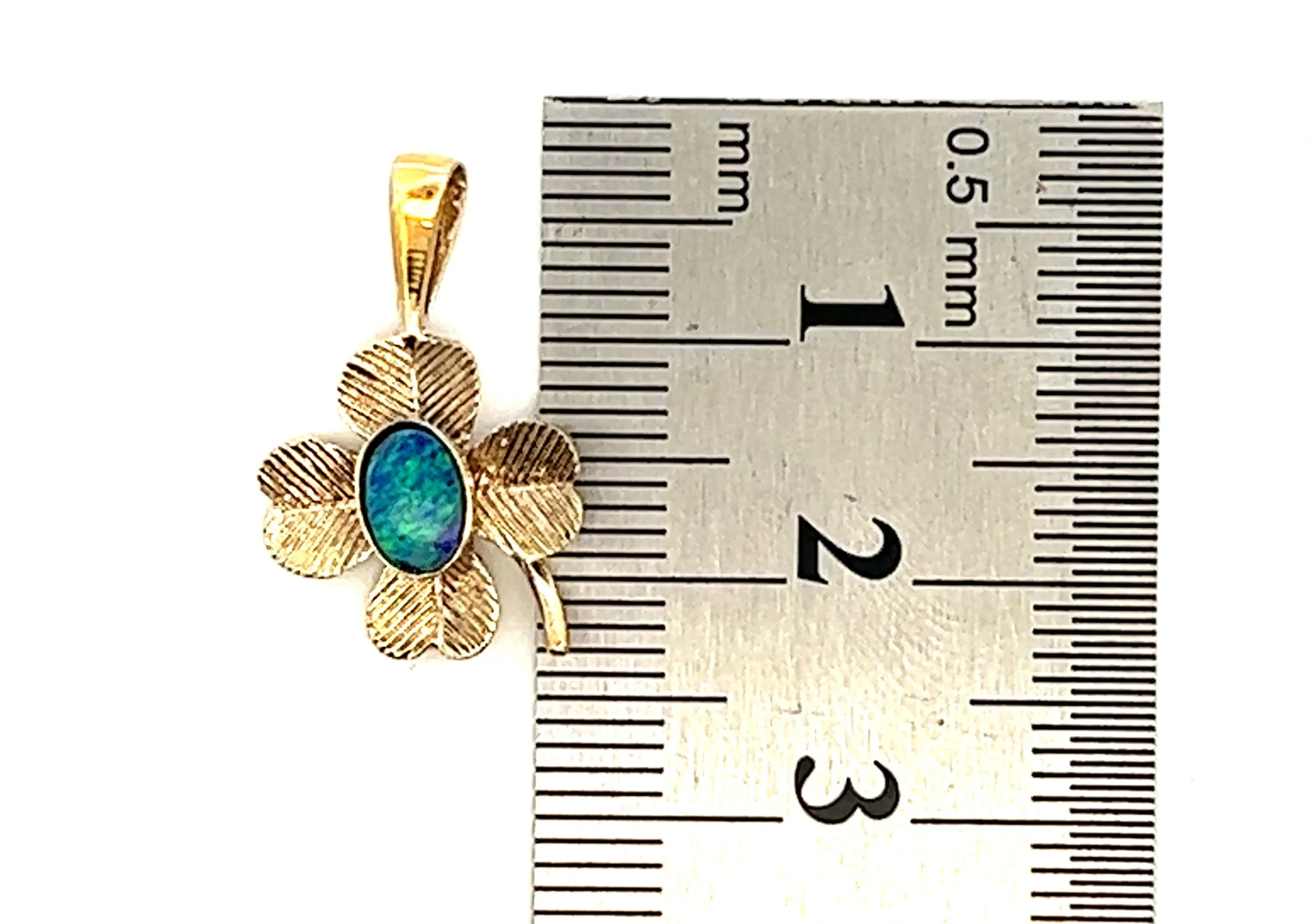 Opal Triplet Gold Plated Clover Pendant